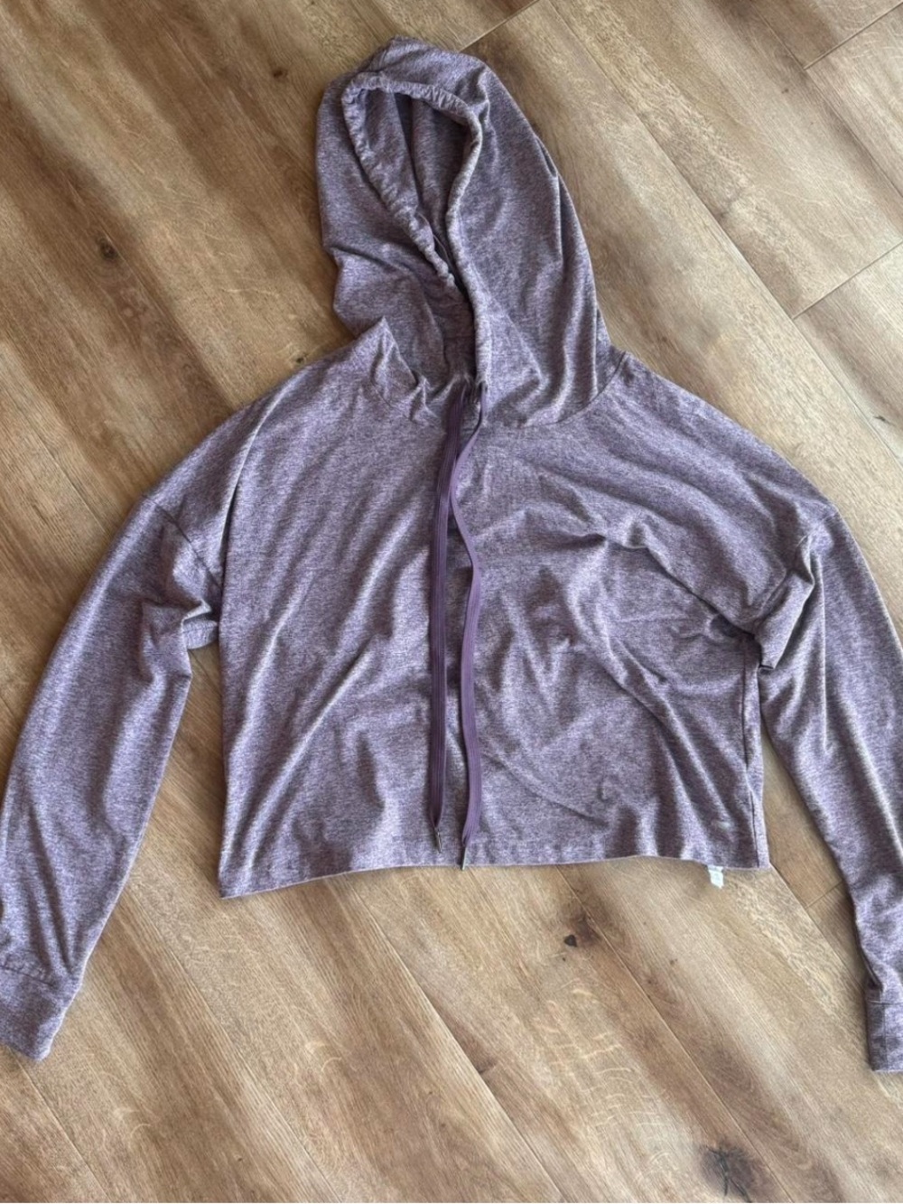 Marika Heathered Lavender Zip-Front Hoodie